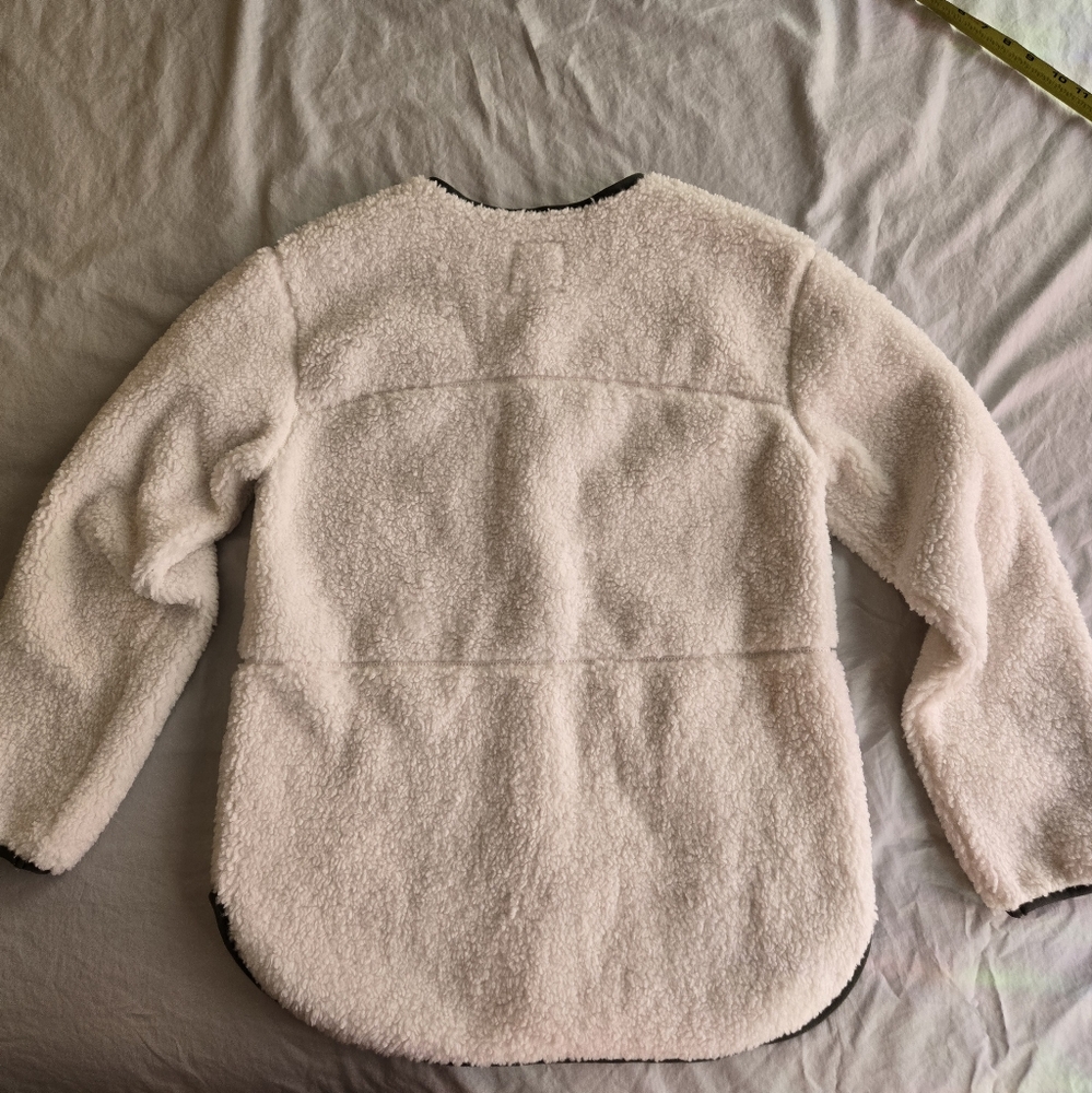 Abercrombie & Fitch Cozy Ivory Sherpa Jacket sz S Fall Cozy Teddy Coat - Picture 9 of 12